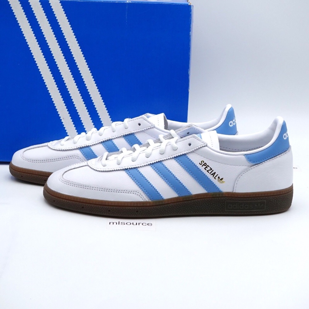NEW Men's adidas Originals Handball Spezial Sneakers IE3607 White/Light Blue